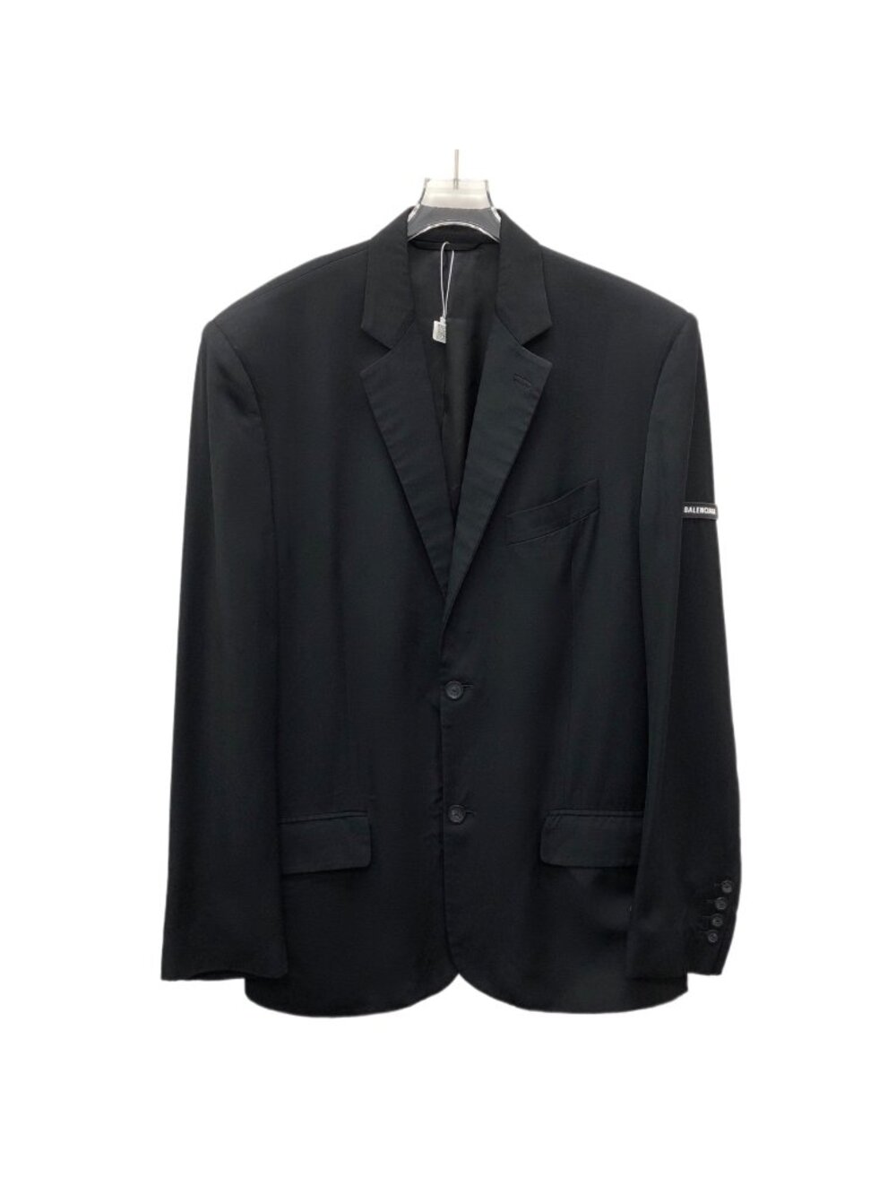 Balenciaga 22 Collection Black Logo-Emblem Single-Breasted Blazer